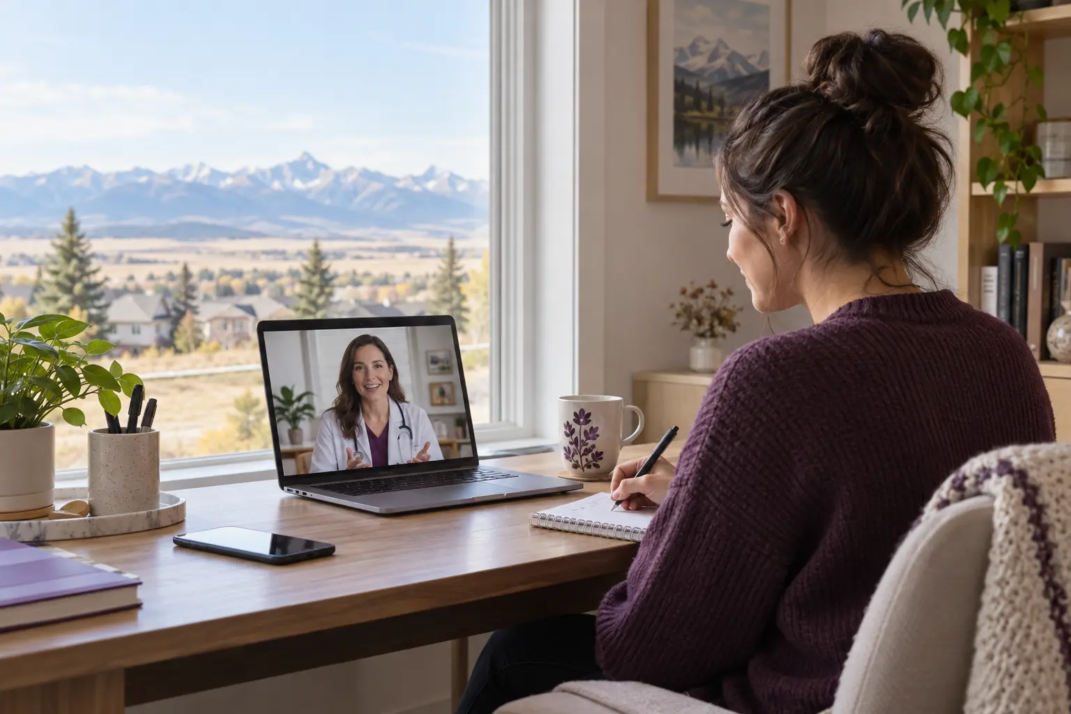 Airdrie patient discussing birth control online with a Canadian family doctor