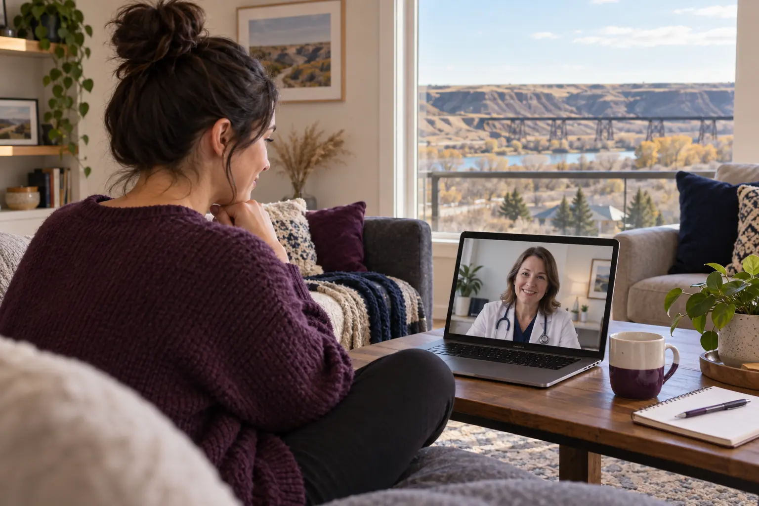 Medicine Hat patient discussing birth control online with a Canadian family doctor