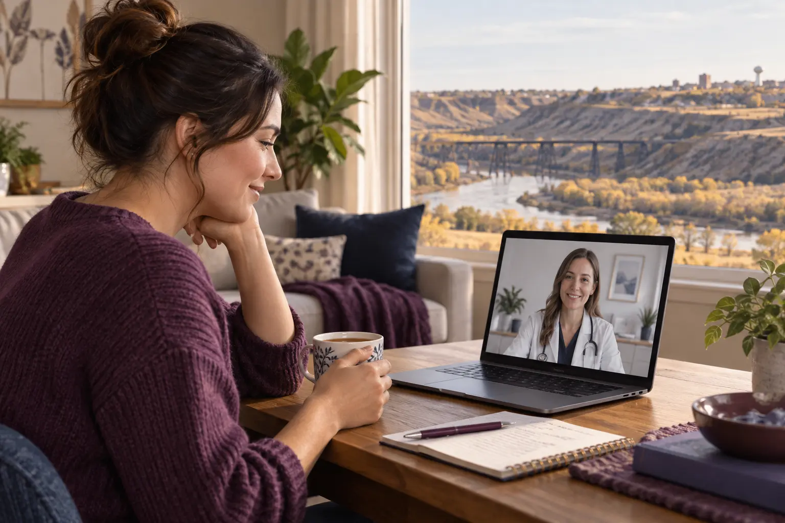 Medicine Hat patient attending a private online birth-control follow-up