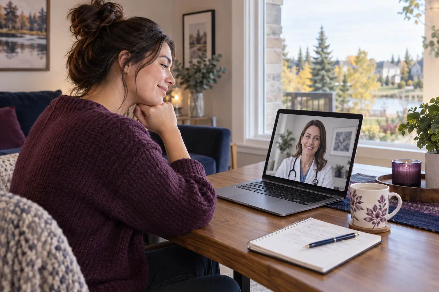 Sherwood Park patient attending a private online birth-control follow-up
