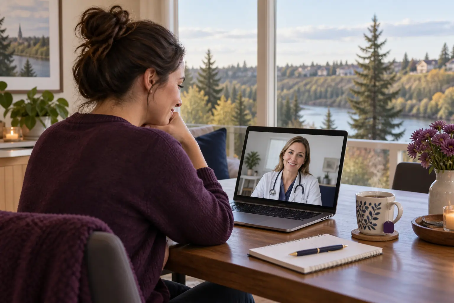 St. Albert patient attending a private online birth-control follow-up