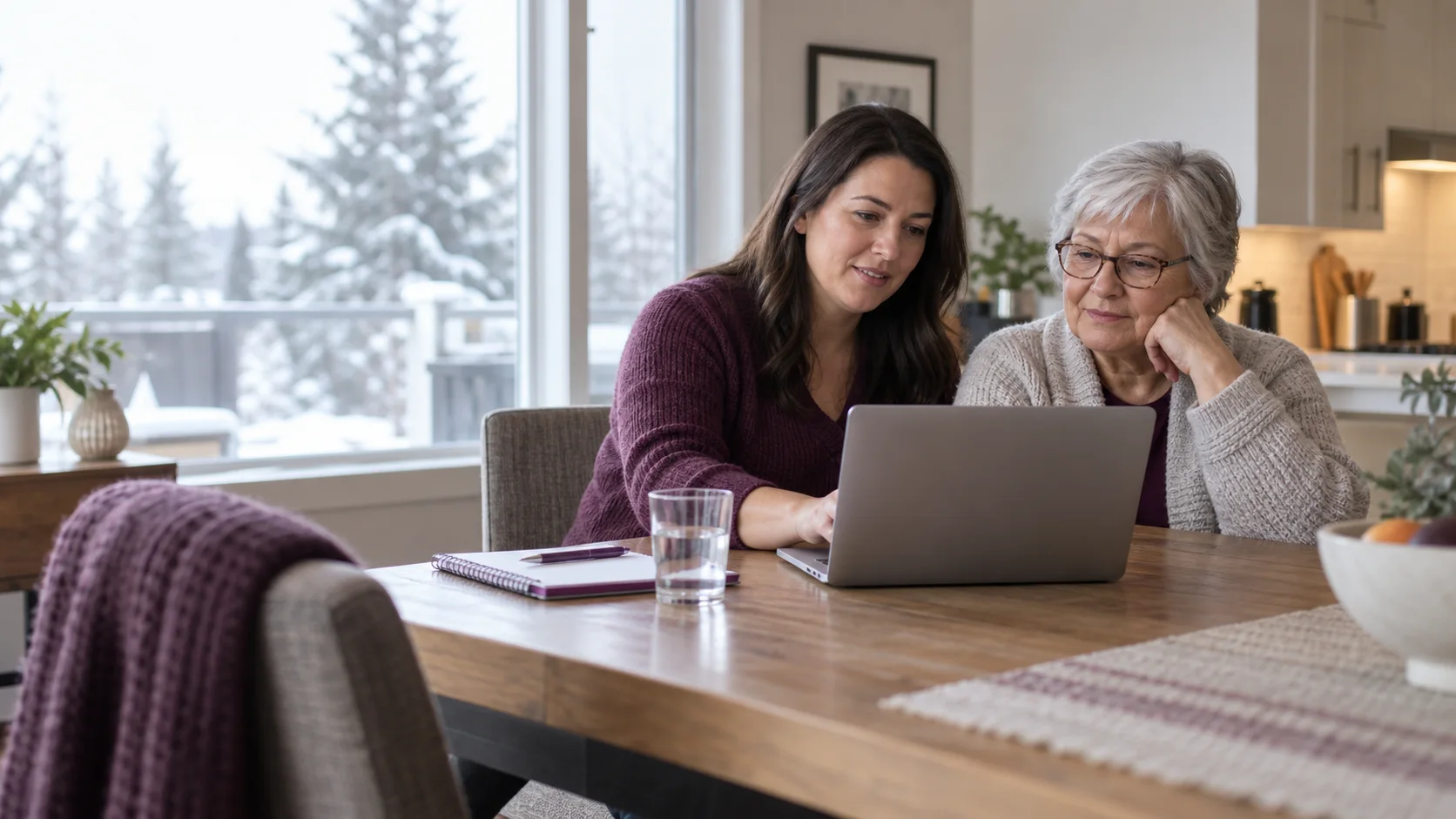 Family preparing for a private virtual doctor appointment from home in Alberta