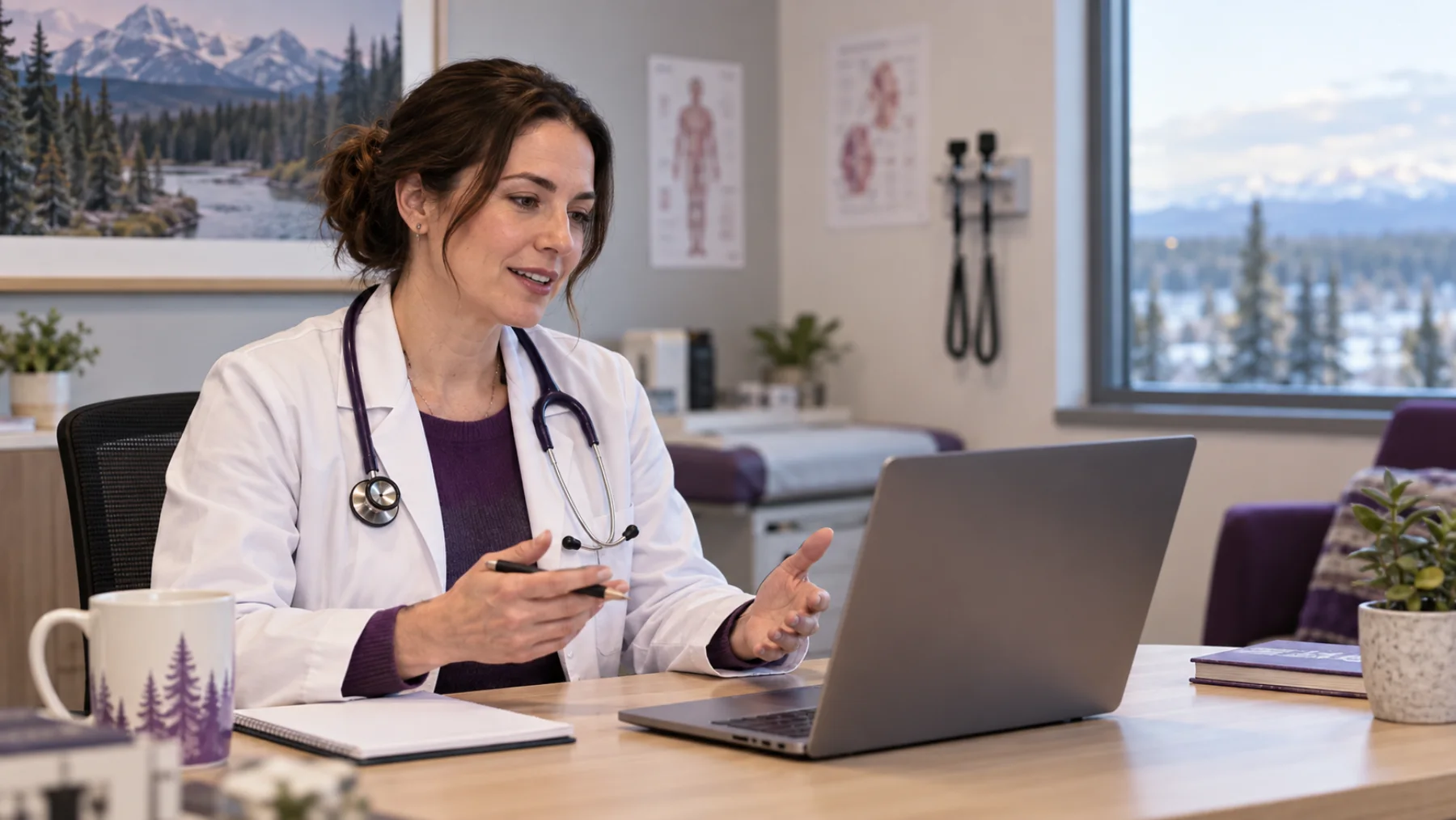 Fort McMurray doctor reviewing a patient concern during virtual care