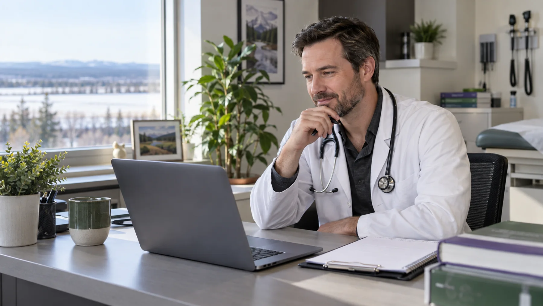 Doctor reviewing suitable lab tests for a Grande Prairie patient