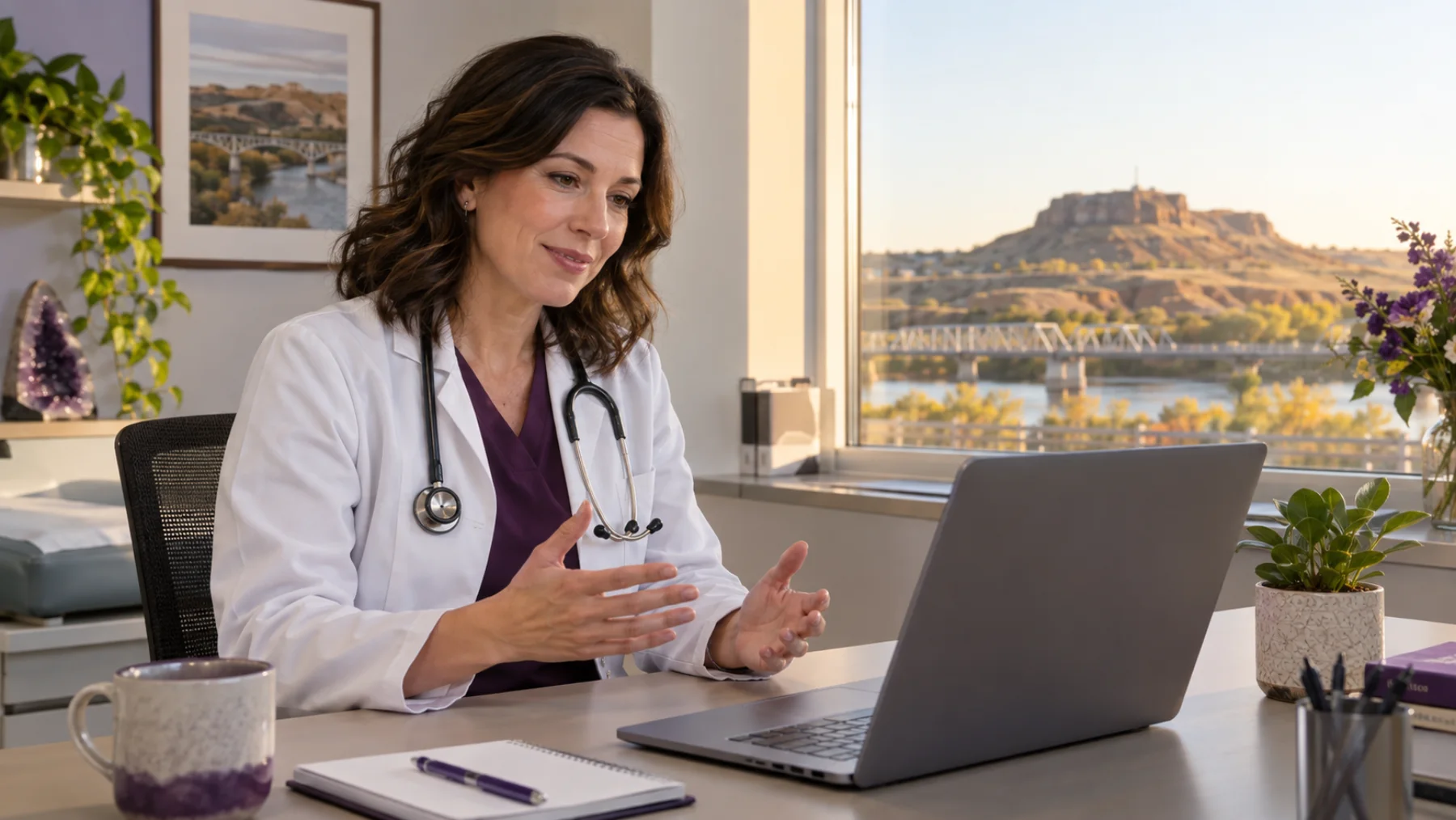 Medicine Hat patient speaking with a doctor during a confidential STI testing visit
