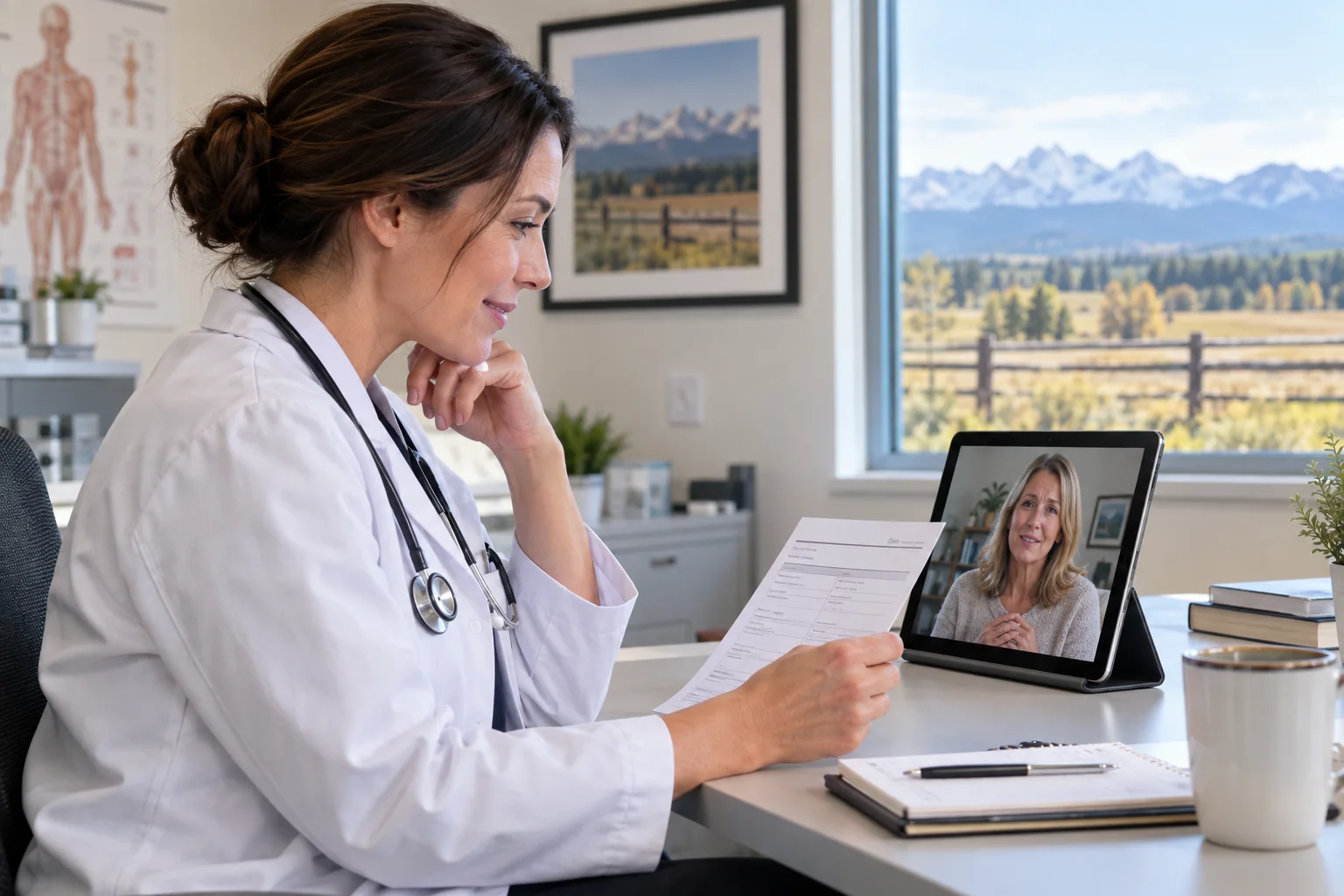Doctor assessing which blood tests are appropriate for a Rocky View County patient