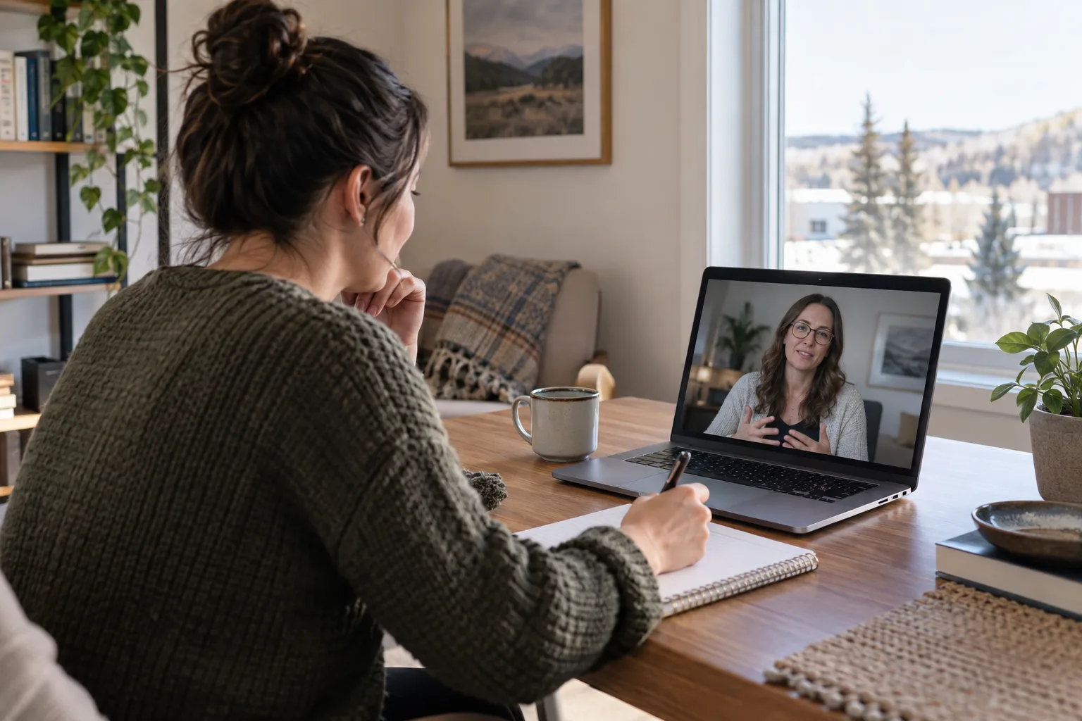 Red Deer online therapy follow-up with a patient and provider by secure video