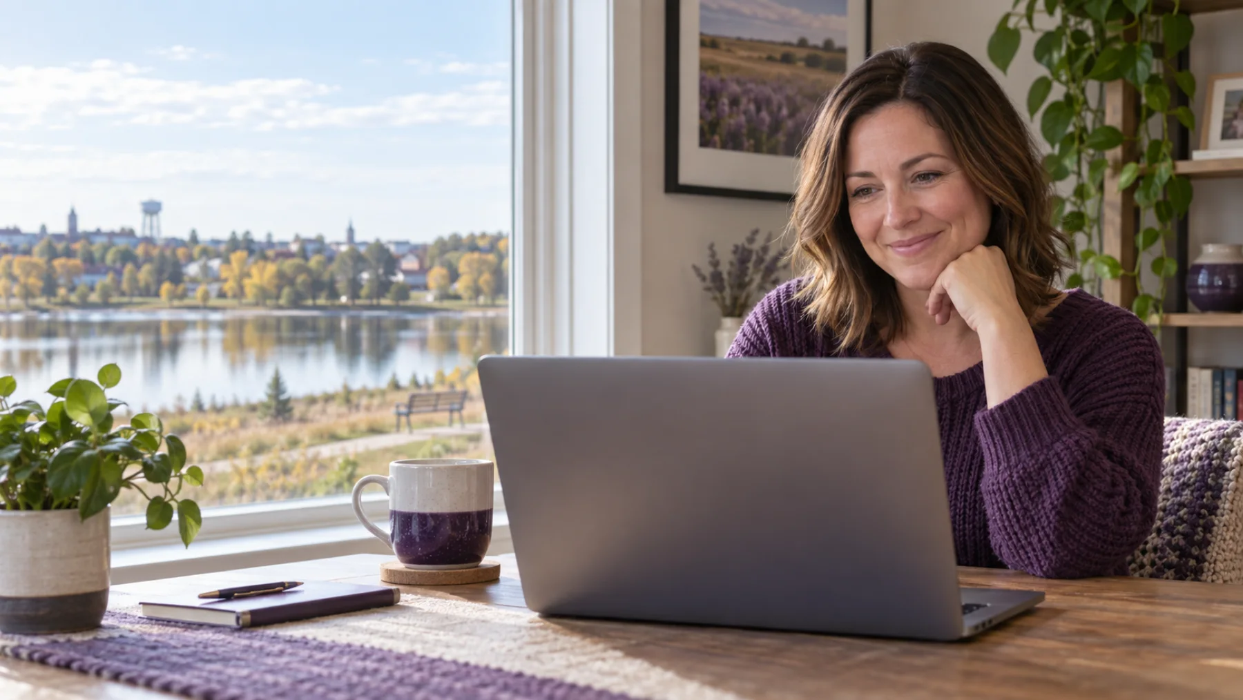 Camrose patient on a video call with a Canadian licensed doctor at home