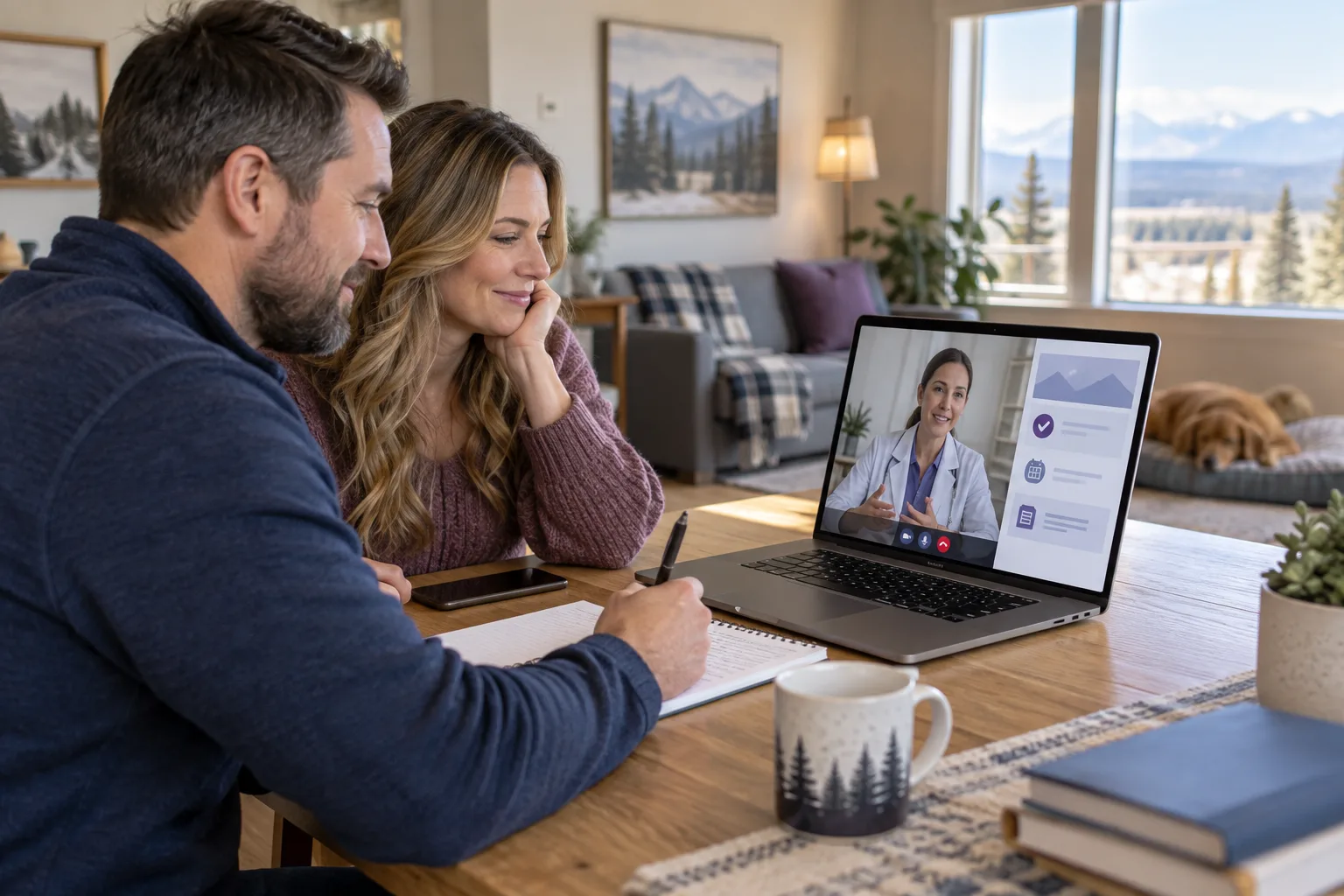 Peace Country family reviewing a virtual doctor follow-up plan