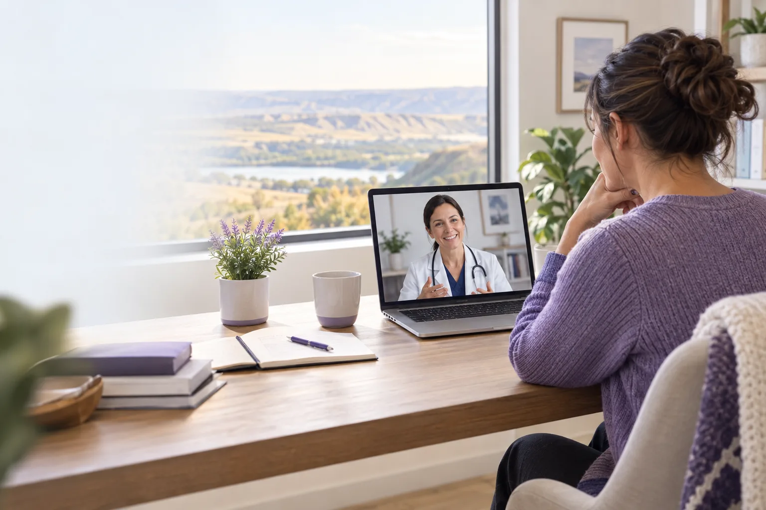 Lethbridge patient reviewing a treatment plan after a virtual assessment