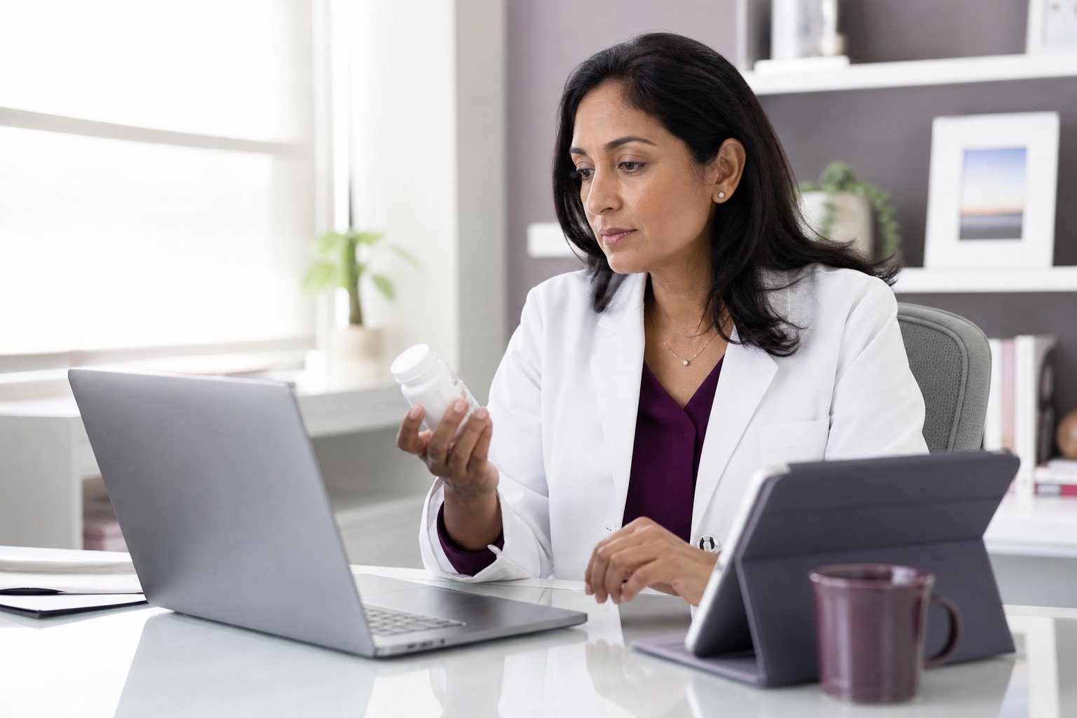Doctor reviewing a patient's existing medication in Nunavut