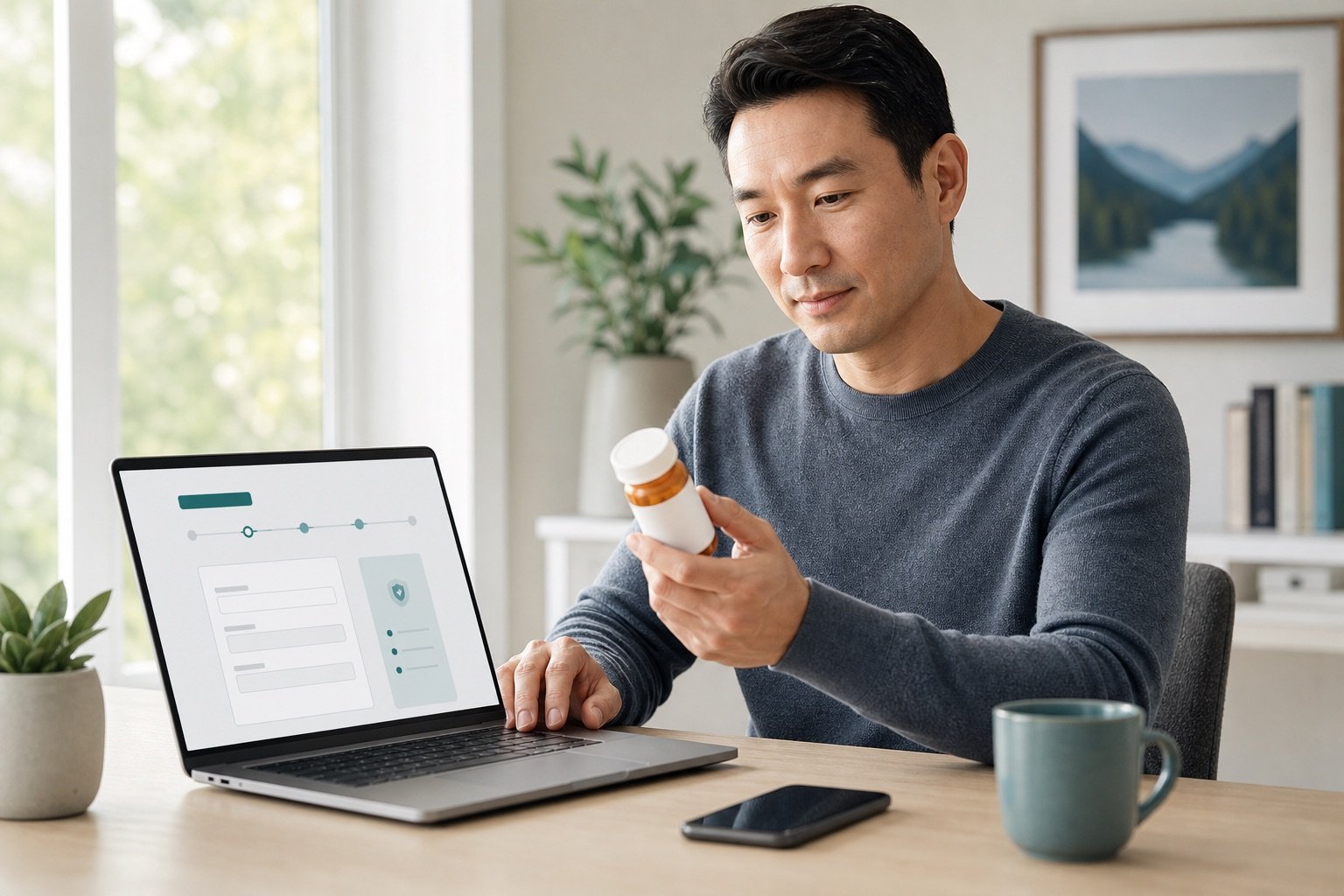 Patient starting an online prescription refill request in Nunavut