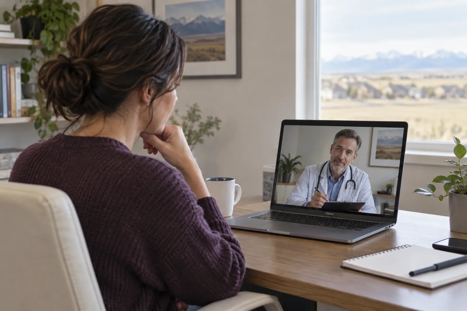 Private virtual medication follow-up with a doctor for a Airdrie patient