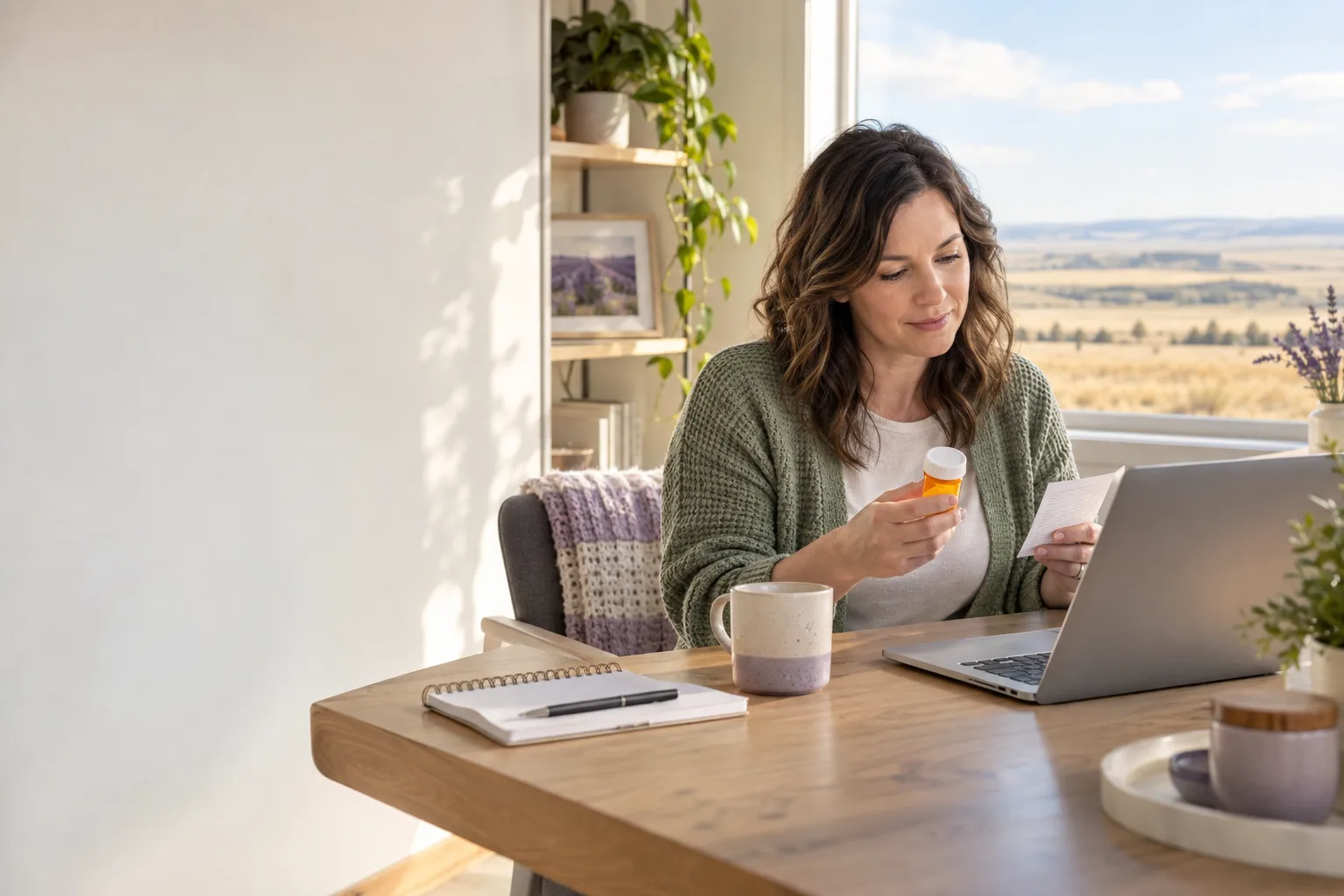 Canadian-licensed doctor reviewing an existing prescription with a Brooks patient