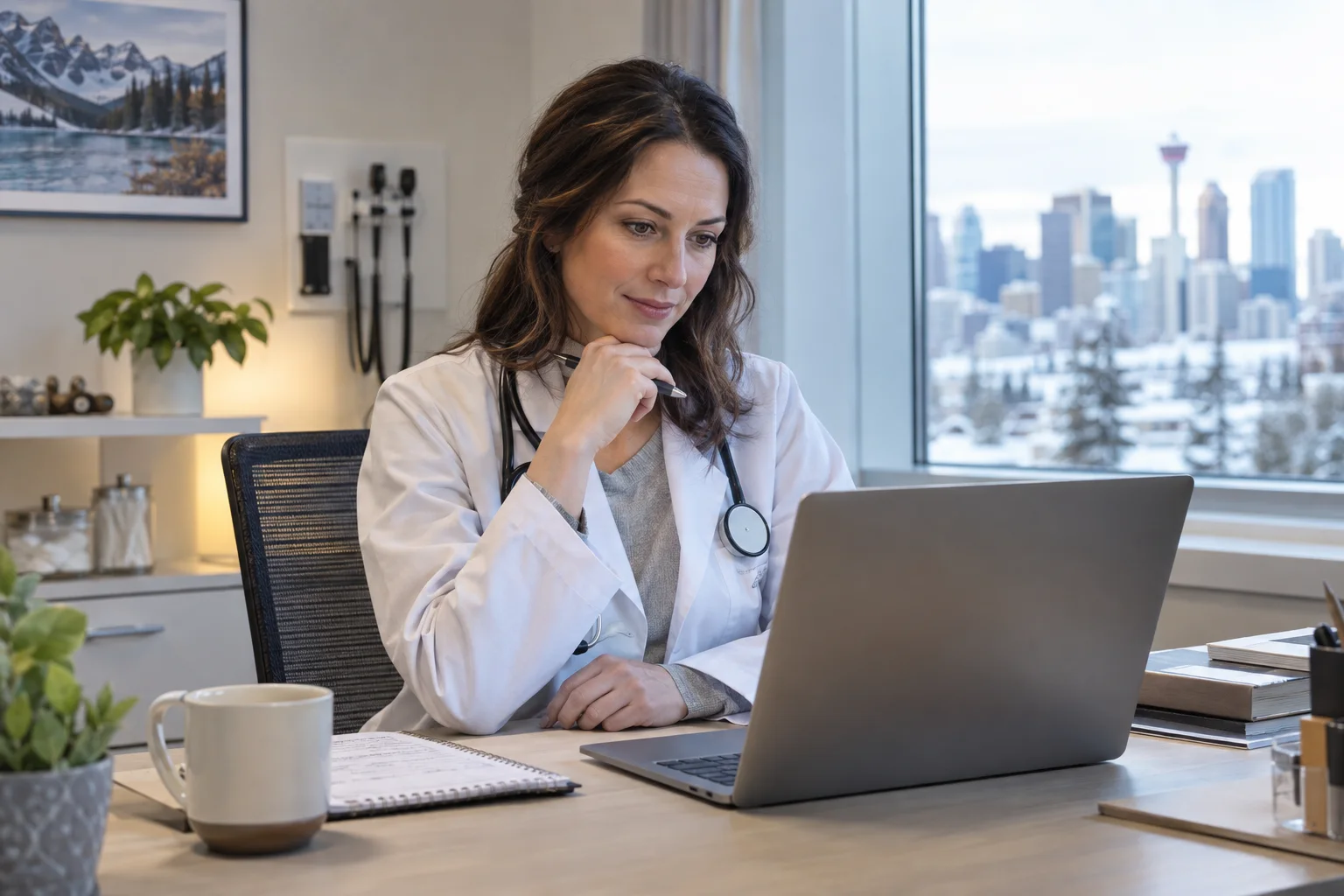 Canadian licensed doctor reviewing a Calgary prescription refill request