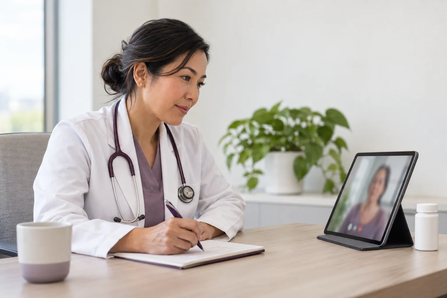 Edmonton doctor discussing when an in-person medication assessment is safer