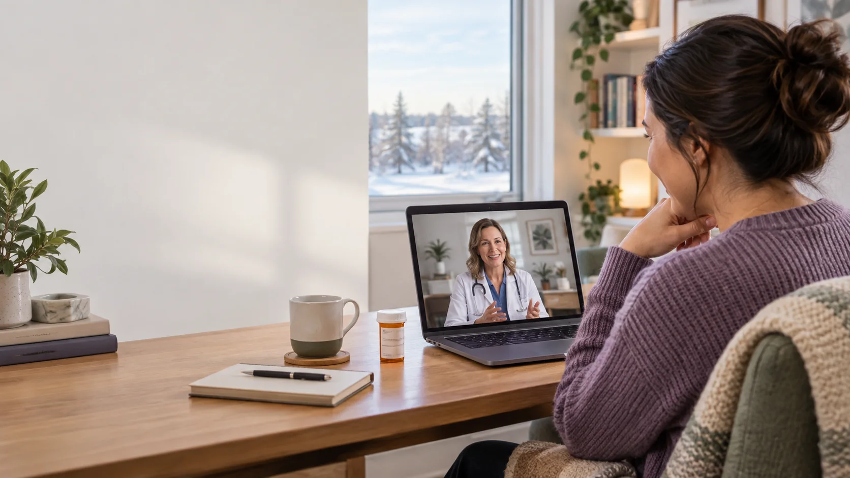 Edmonton patient preparing for an online prescription refill appointment