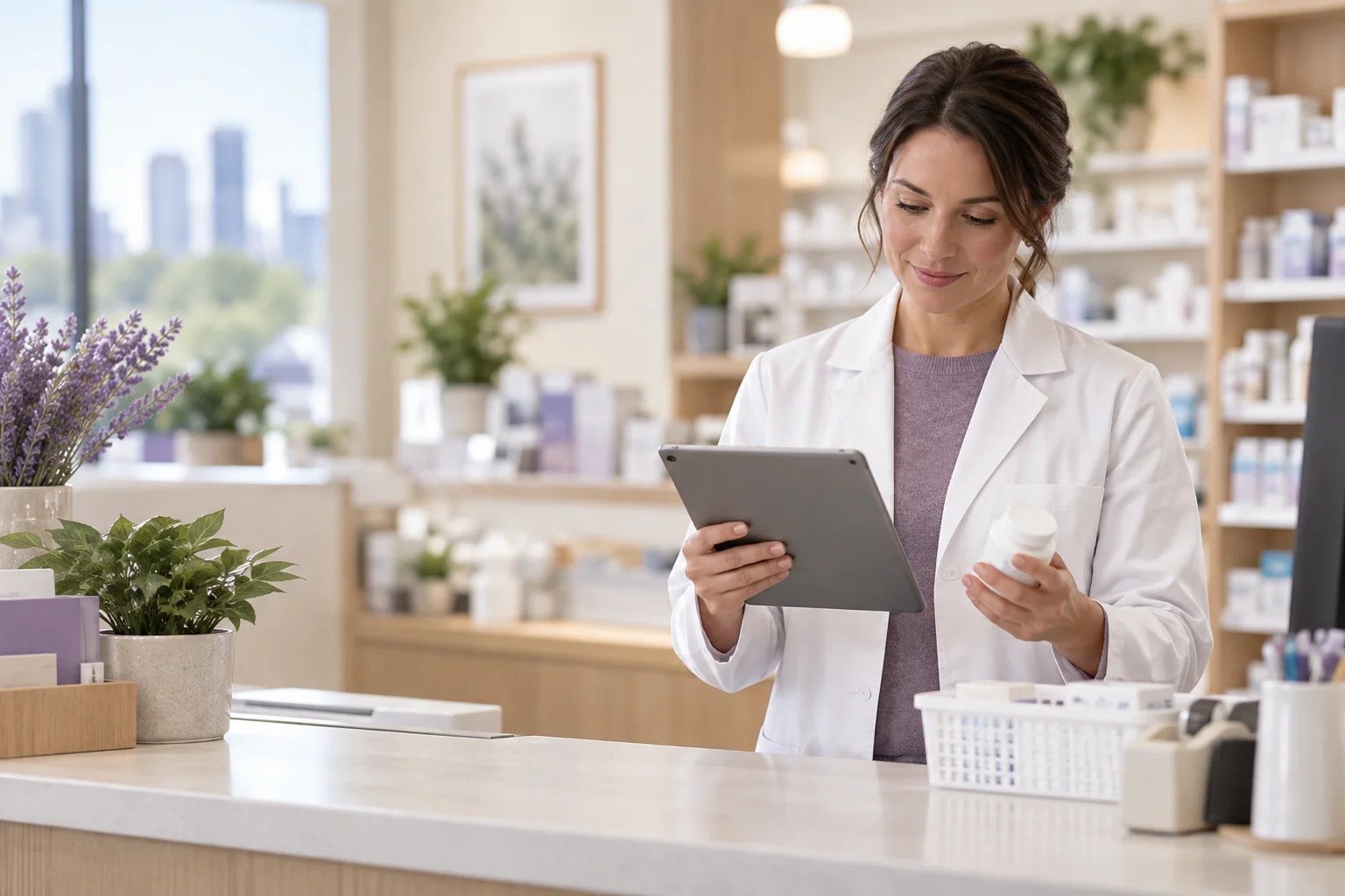 Pharmacy preparing an approved prescription for an Edmonton patient