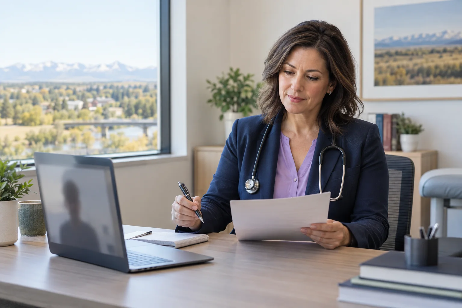 Canadian-licensed doctor reviewing an existing prescription with a High River patient