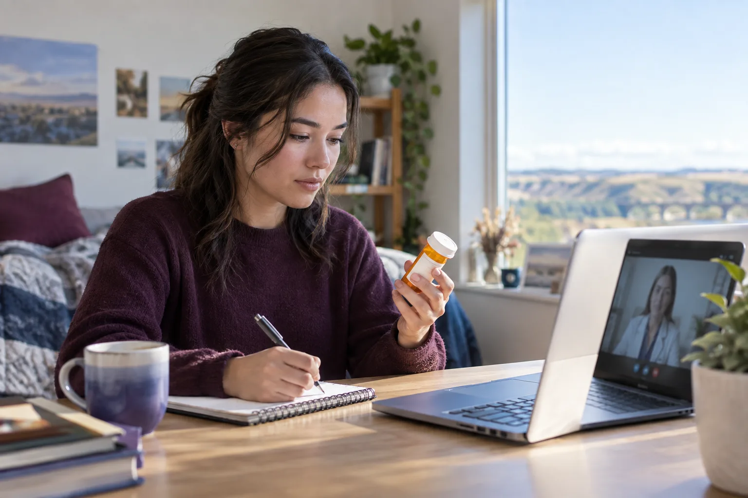 Canadian-licensed doctor reviewing an existing prescription with a Lethbridge patient