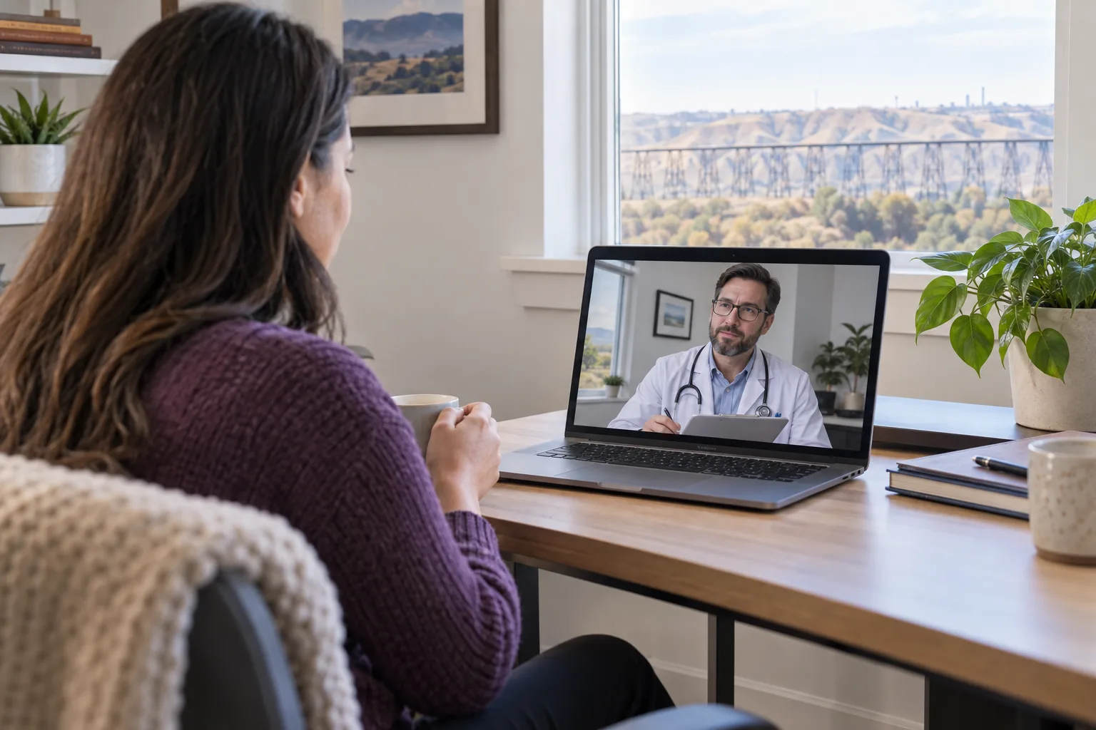 Private virtual medication follow-up with a doctor for a Lethbridge patient