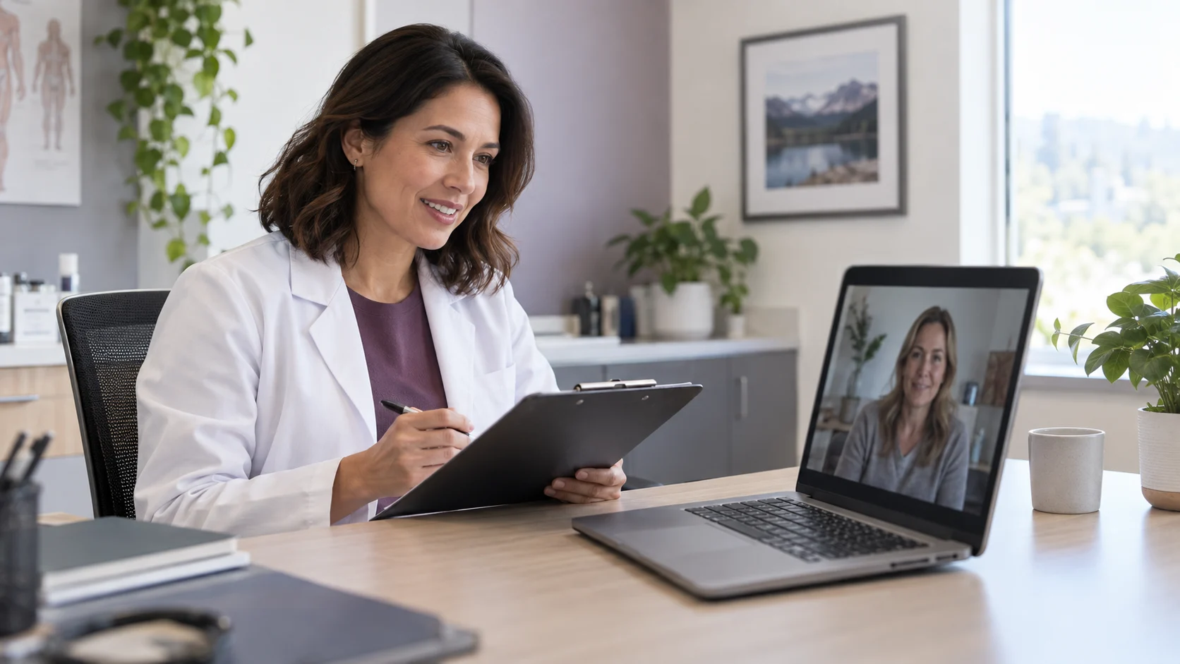 Canadian-licensed doctor reviewing an existing prescription with a Tulliby Lake patient