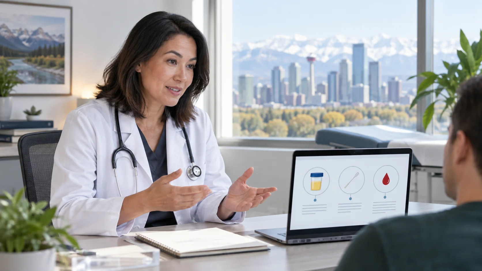Calgary resident booking a private online STI testing visit