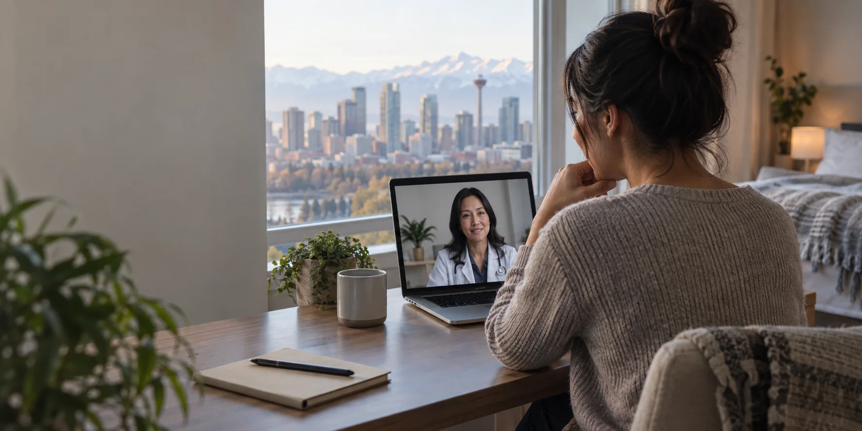 Calgary patient having a private online STI testing consultation