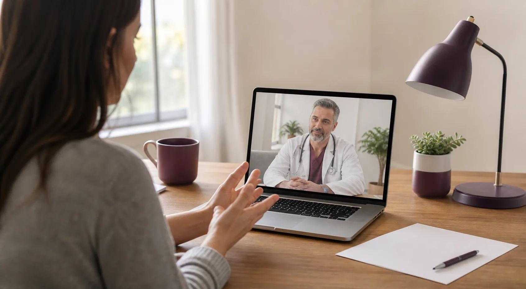 Patient speaking with a Canadian doctor during a virtual appointment