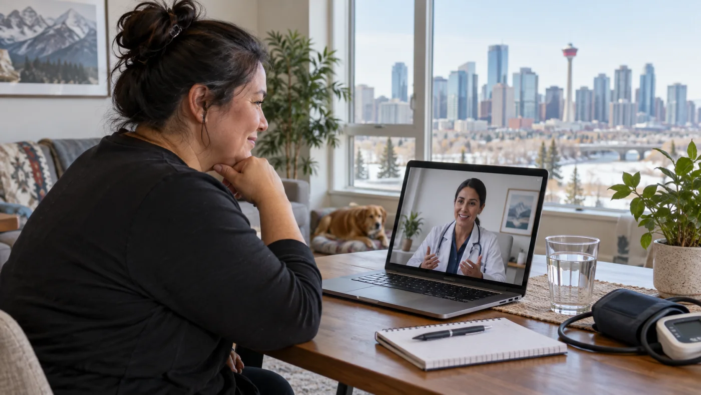 Calgary doctor listening to a patient's medical weight-management goals