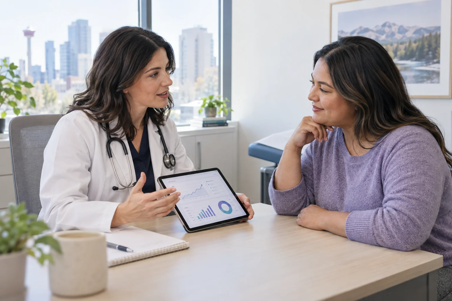 Calgary patient ready to book an online medical weight-loss appointment