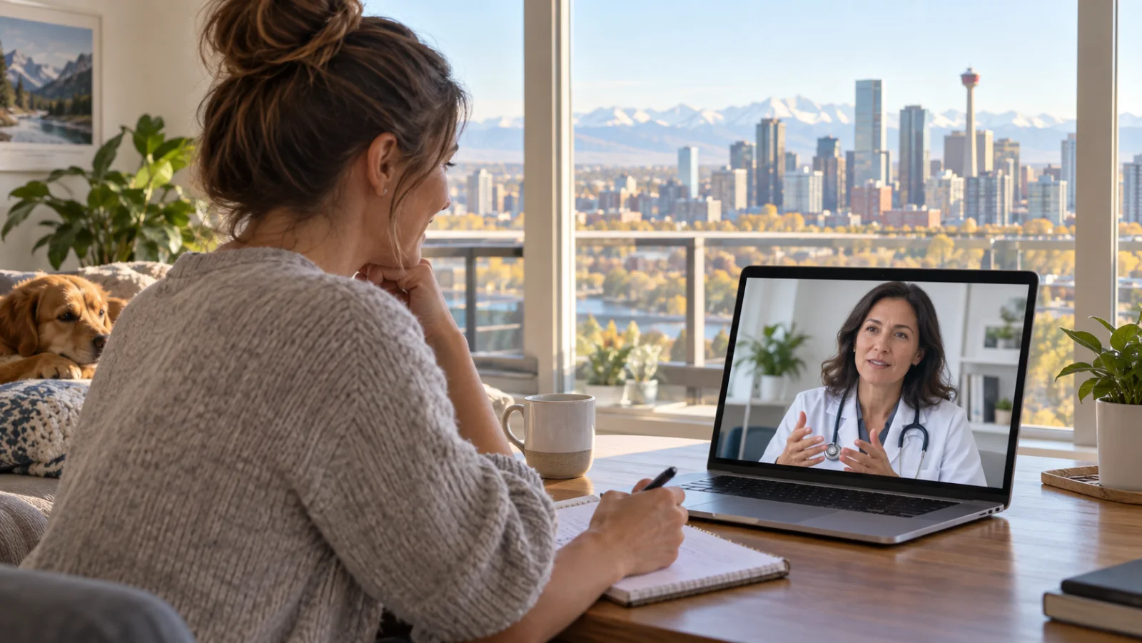 Calgary patient preparing for an online medical weight-loss assessment