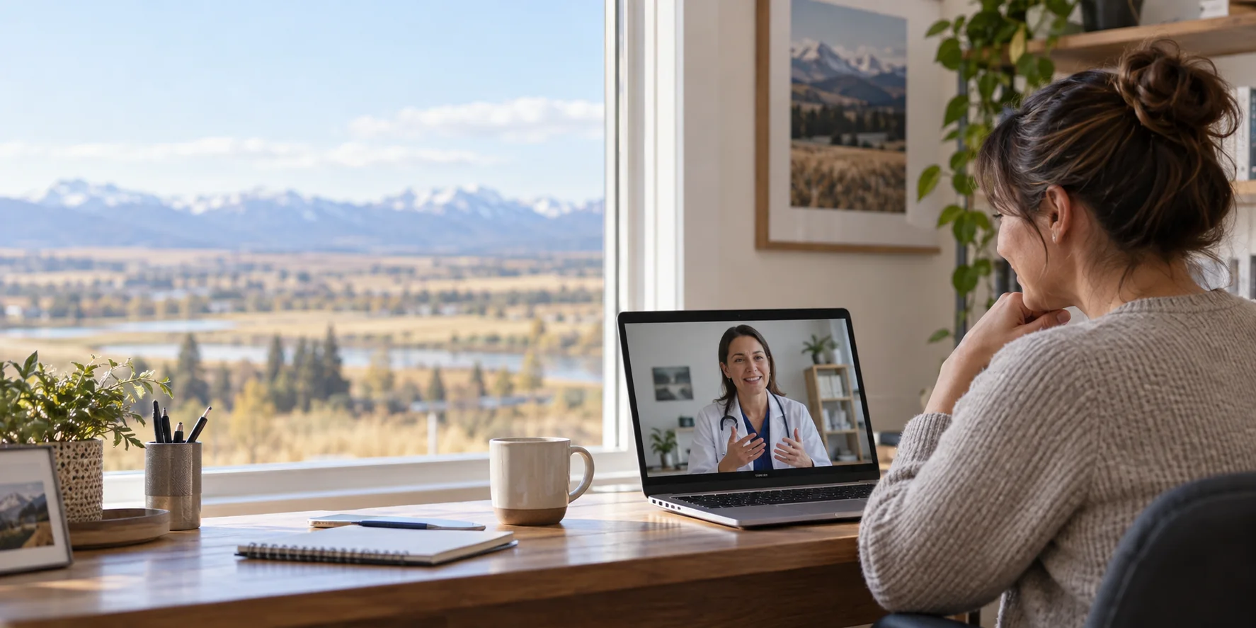 A Cochrane patient speaking with a doctor during an online medical weight loss appointment