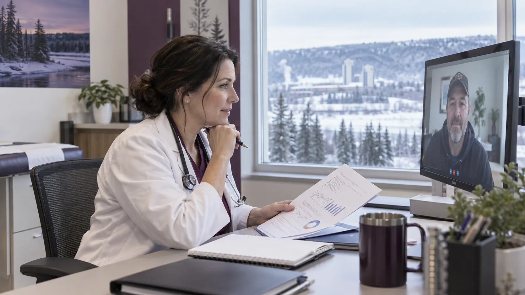 TelePlus Care doctor reviewing health information for medical weight management