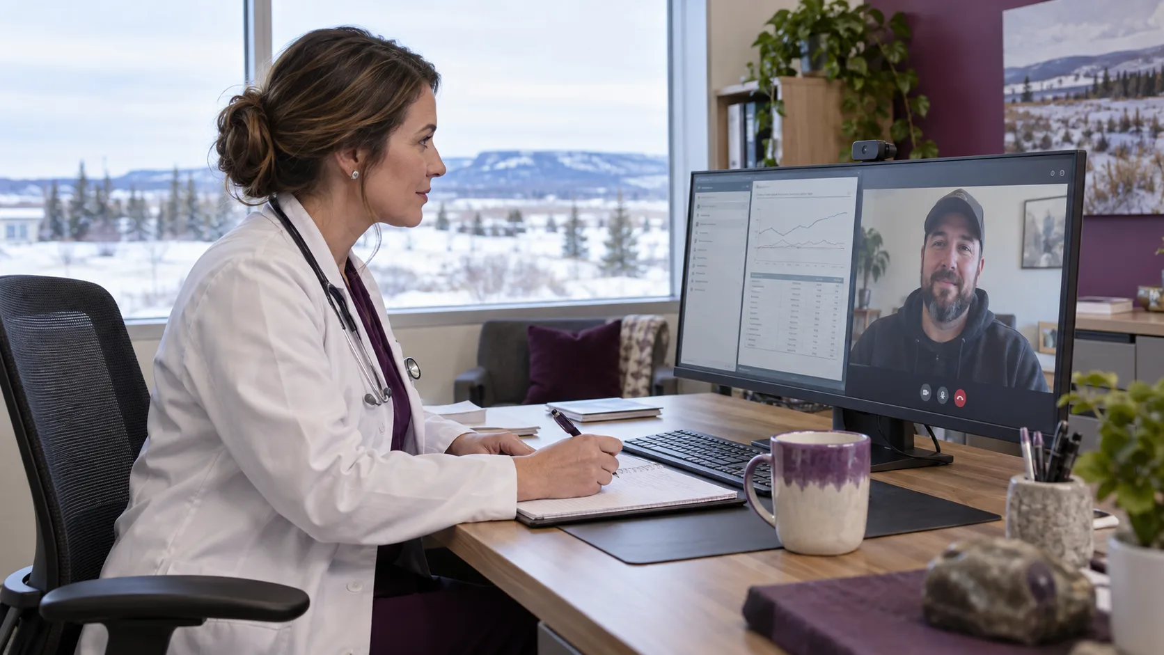 TelePlus Care doctor reviewing health information for medical weight management