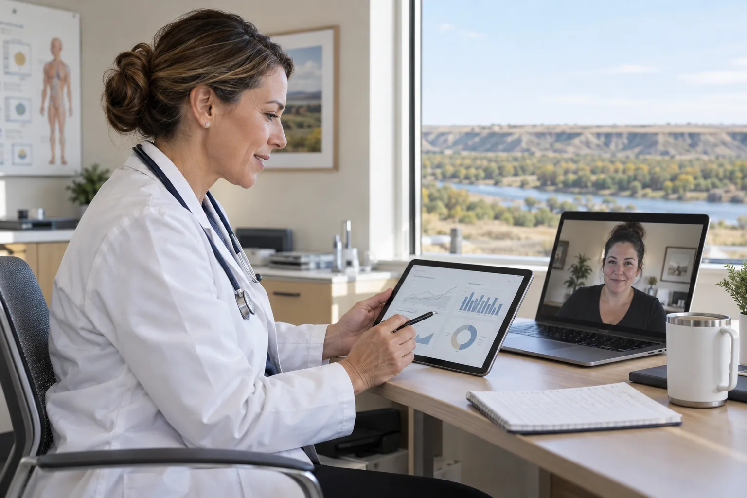 TelePlus Care doctor reviewing health information for medical weight management