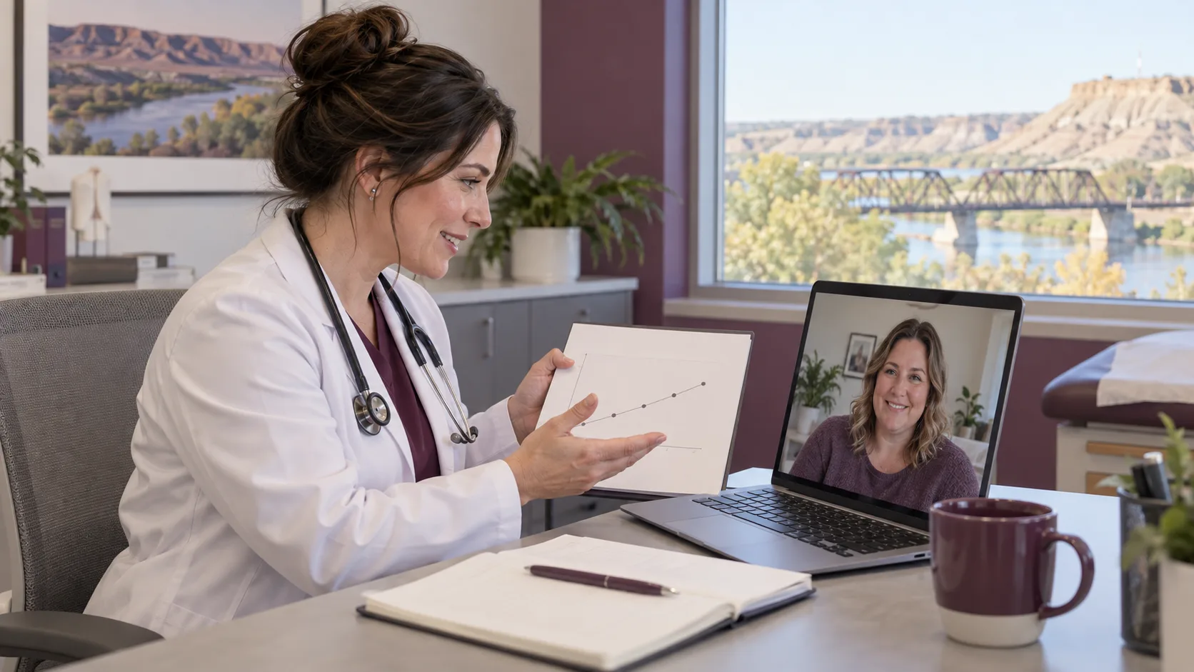 Medicine Hat patient in an online follow-up with a TelePlus Care doctor