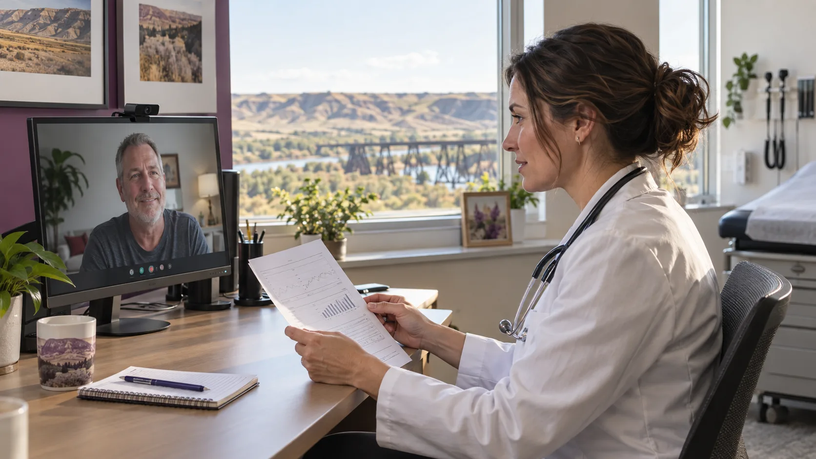 TelePlus Care doctor reviewing health information for medical weight management