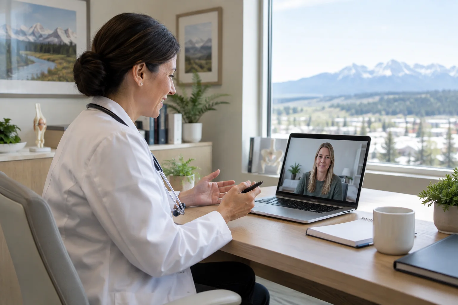 Okotoks patient speaking with a doctor during a confidential STI testing visit
