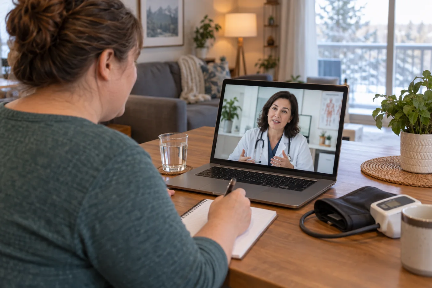 Red Deer patient in an online follow-up with a TelePlus Care doctor