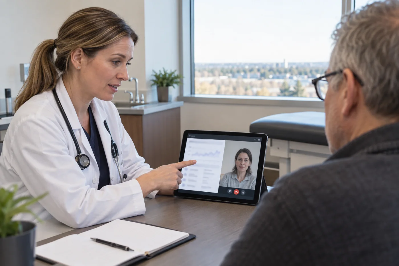 TelePlus Care doctor reviewing health information for medical weight management